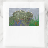 アカガエル 長方形シール (バッグ)