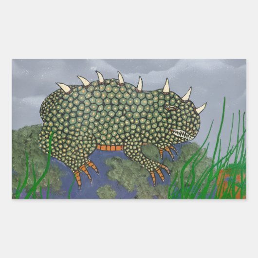 アカガエル 長方形シール (正面)