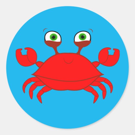 アカガニのシール ラウンドシール (正面)