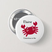 アカガニカリプソ名タグボパーソナライズされたタン 缶バッジ (正面&裏面)