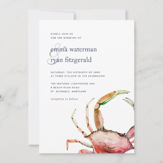 アカガニ |航海の結婚式招待状 招待状 (正面)