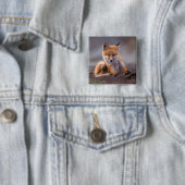 アカキツネ、ハゲワシ、自分を引っかき傷つけた。 缶バッジ (インサイチュ)