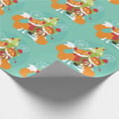 アカギツネおよび休日の木の包装紙 ラッピングペーパー (角)