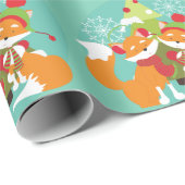 アカギツネおよび休日の木の包装紙 ラッピングペーパー (ロールコーナー)