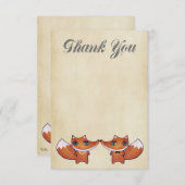 アカギツネのカップルを結婚してメッセージカードありがとう ノートカード (正面/裏面)