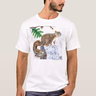 アカギツネのリス Tシャツ
