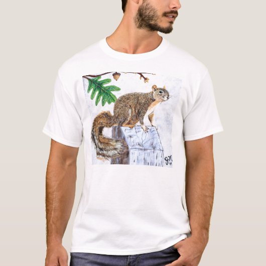 アカギツネのリス Tシャツ (正面)