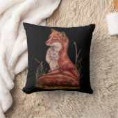 アカギツネの動物の芸術のスケッチ クッション (ブランケット)