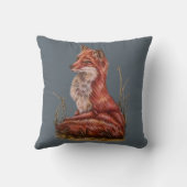 アカギツネの動物の芸術のスケッチ クッション (裏面)