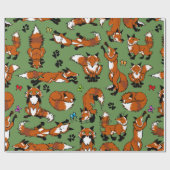 アカギツネの包装紙-背景色を選んで下さい ラッピングペーパー (フラット)