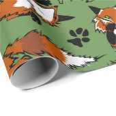 アカギツネの包装紙-背景色を選んで下さい ラッピングペーパー (ロールコーナー)