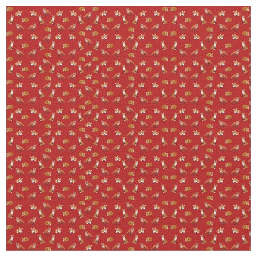 アカギツネの家族によってとかされる綿織物 ファブリック (クローズアップ)