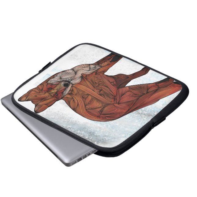 アカギツネの電子袖 ラップトップスリーブ (正面下部)