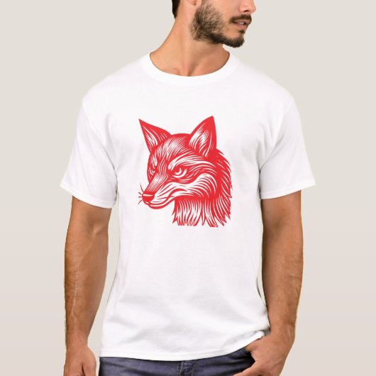 アカギツネの頭 Tシャツ (正面)