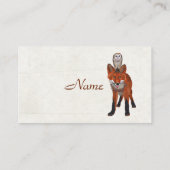 アカギツネ及びフクロウの名刺 名刺 (裏面)