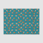 アカギツネ家族のティッシュペーパーのティール（緑がかった色） 薄葉紙 (正面)