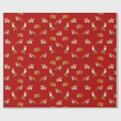 アカギツネ家族の包装紙のクランベリー ラッピングペーパー (フラット)