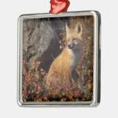 アカギツネ, Vulpes vulpes メタルオーナメント (左)