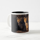 アカギツネ, Vulpes vulpes, 子ギツネ ツートーンマグカップ (正面左)