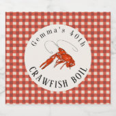 アカギンガムクロウフィッシュ魚介類パーティー ビールラベル (シングルラベル)