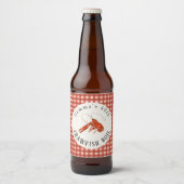 アカギンガムクロウフィッシュ魚介類パーティー ビールラベル (正面)