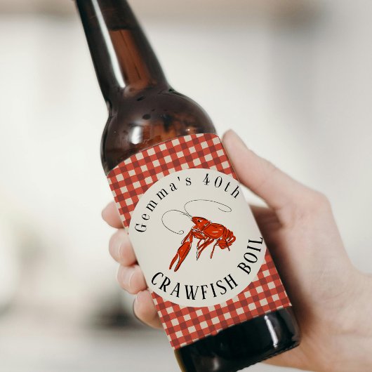 アカギンガムクロウフィッシュ魚介類パーティー ビールラベル