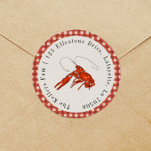 アカギンガムクロウフィッシュ魚介類差出人住所 ラウンドシール