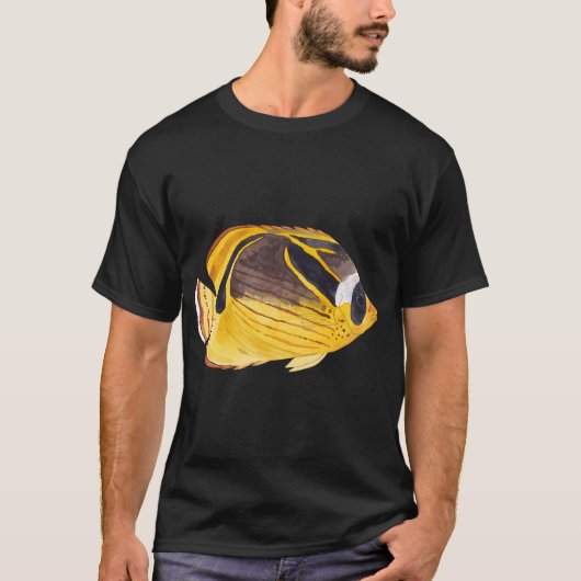 アカククリンチャクテンジクダイ-Chaetodon lunula Tシャツ (正面)