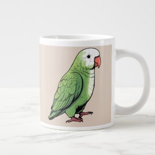 アカゲオウム鳥かわいいデザイン ジャンボコーヒーマグカップ