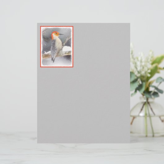 アカゲラの絵を描オリジナルバードアート (スタンド正面)