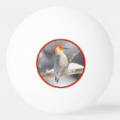 アカゲラの絵を描オリジナルバードアート 卓球ボール (裏面)