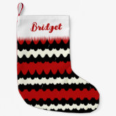 アカゲラストライプの スモールクリスマスストッキング (正面)