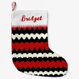 アカゲラストライプの スモールクリスマスストッキング