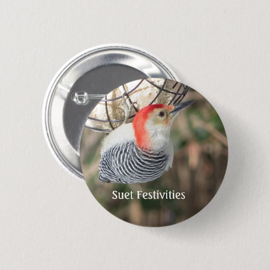 アカゲラボタン 缶バッジ (正面&裏面)