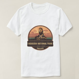 アカゲラ国立公園 ルワンダ レトロサファリバッジ Tシャツ