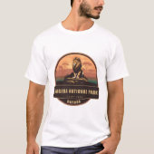 アカゲラ国立公園 ルワンダ レトロサファリバッジ Tシャツ (正面)