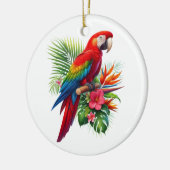 アカゲラ熱帯フローラ セラミックオーナメント (左)