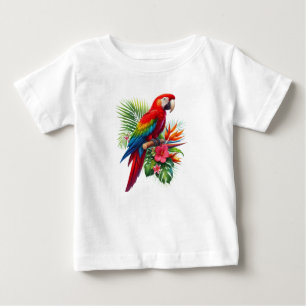 アカゲラ熱帯フローラ ベビーTシャツ