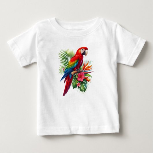 アカゲラ熱帯フローラ ベビーTシャツ (正面)