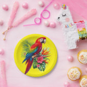 アカゲラ熱帯フローラ ペーパープレート (パーティー)