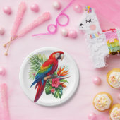 アカゲラ熱帯フローラ ペーパープレート (パーティー)