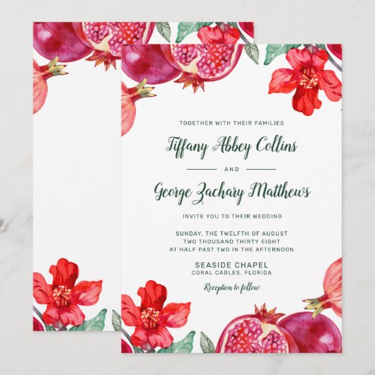 アカゲラ結婚ナシ 招待状 (正面/裏面)