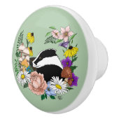 アカゲワイルドフラワーマッシュルームグリーン セラミックノブ (右)