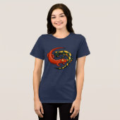 アカサンショウウオとマダラサンショウウオのイラスト トライブレンドTシャツ (正面全面)