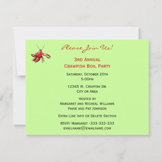 アカザストライプのミが年にカスタムパーティーをゆでる 招待状 (裏面)