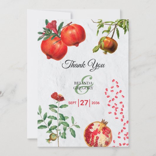 アカザメ地中海のオ結婚ボ サンキューカード (正面)