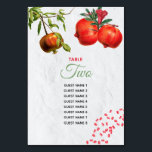 アカザメ地中海のオ結婚ボ テーブルナンバー<br><div class="desc">素朴な赤いフローラの美しいデザインザクロ葉の実とスタイルの白い洗地中海の浄壁の上に。エレガントな結婚式のボタニカル結婚ポメグラナートのテーブル番号のデザインは、スタイル結婚式に最適な地中海の。一致する結婚式招待状や他の文房具も用意。数カスタマイズ数とゲスト名と各テーブル番号は、必要なテーブル番号の数に応じて個別に購入する。</div>