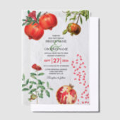 アカザメ地中海のオ結婚ボ ベラム紙招待状 (オフセット)