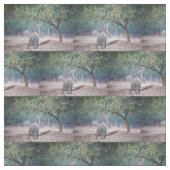 アカシアの木に届くゾウ ファブリック (見本)