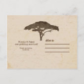 アカシアの木 アフリカンサファリ ヴィンテージ セーブ・ザ・デート 案内ポストカード (裏面)